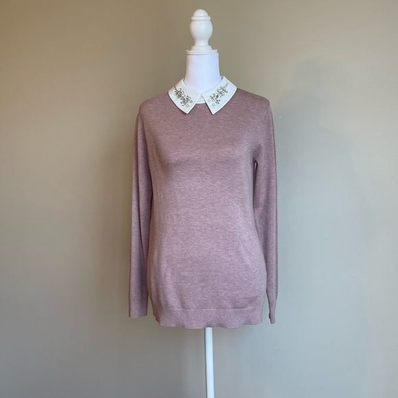 Vila Milano Sweater With Rhinestones Collar - Picture 1 of 8